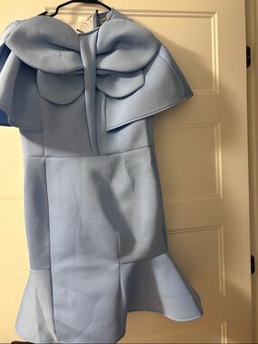 Girls Light Blue Bow-Accent Dress